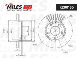 Диск тормозной MAZDA MP-V 99-/XEDOX 9 93- передний вент.D 274мм. с покрытием K200165