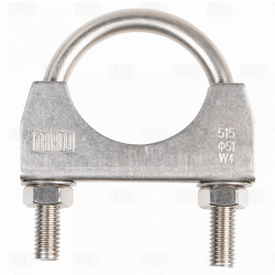 Хомут глушителя U-образный D=51 мм (стремянка) (нерж. сталь 304 SS) uc-51-ss