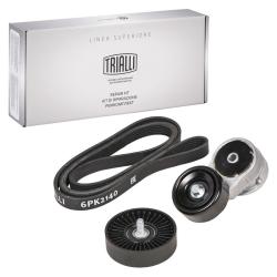TRIALLI GD 736 Ремкомплект привода для автомобилей Hyundai Solaris (10-) 1.4i/1.6i с гидроусилителем руля (1 ремень 6PK2140+ натяжитель+ опорный ролик)