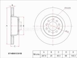 Диск тормозной (Перед) Audi A4 99-09 / A6 94-08 / A8 99-10 / Volkswagen Passat 96-11 / Audi 100 91-9