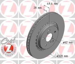 Диск тормозной передний с покрытием 590.2834.20