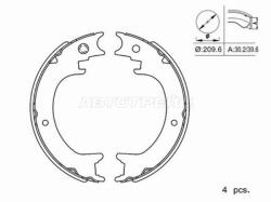 Колодки тормозные барабанные (Сзади/ Стояночный тормоз) Mitsubishi Pajero 06-20 / Montero 06-