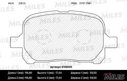 E100243 Колодки тормозные TOYOTA CAMRY/PREVIA 96-/LEXUS RX300 00-03 перед. SemiMetallic