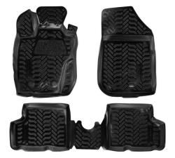 AIRLINE ACM-PS-54 Ковры для Renault Duster 4WD (11-15), 4 шт., (крепеж), выс. борт, 3D с подпятником, ТЭП, черн.