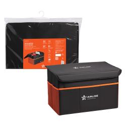 Органайзер большой в багажник, с крышкой, жест.корпус (50*31*30 см), черн./оранж.(AO-BT-08)