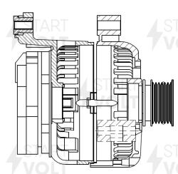 Генератор для а/м BMW 5 E60 (01-) 2.2i/2.5i/3.0i/X3 E83 (03-) 2.5i/3.0i 155A (LG 2606)