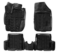 AIRLINE ACM-PS-55 Ковры для Renault Duster (рест.)/Kaptur 4WD (15-), 4 шт., (крепеж), выс. борт, 3D с подпятником, ТЭП, черн.