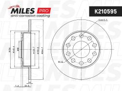 Диск тормозной AUDI A4 1.6-3.2 00- задний D=245мм. k210595