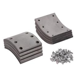 TRIALLI BLT 0701 Накладка тормозной колодки для автомобилей КАМАЗ 5511, 53215, 65115, ремонтный комплект 8 шт. R1 с заклепками 140х188