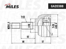 GA20388 ШРУС RENAULT CLIO 1.4-1.5D 04- нар.