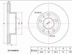 Диск тормозной (Перед) Peugeot Boxer 06-14 / Citroen Jumper 94-14