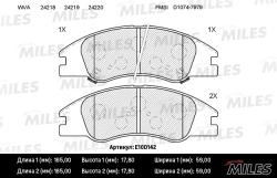 E100142 Колодки тормозные KIA CERATO/SPECTRA 04- передние SemiMetallic
