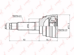 ШРУС DAEWOO MATIZ 0.8 98> нар. CO-1813