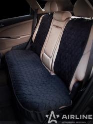 AIRLINE ASC-B-01 Накидка "Алькантара", задняя (3 предмета), черная, универсальная
