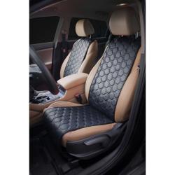 AIRLINE ACS-SF-01 Накидки "Алькантара", передние (2 шт.), экокожа с перфорацией, черные