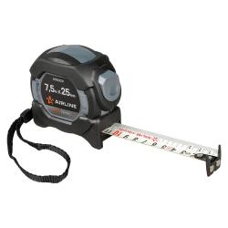 Рулетка в прорезиненном корпусе 7.5мх25мм PRO, автостоп дв.магнит.зацеп,нейлон двуст.шкала (ATBQ021)