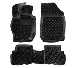 AIRLINE ACM-PS-48 Ковры для Nissan Almera (G11) (13-), 4 шт., (крепеж), выс. борт, 3D с подпятником, ТЭП, черн.