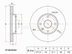 Диск тормозной (Перед) Chevrolet Epica 06-13