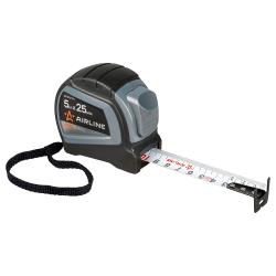 Рулетка в прорезиненном корпусе 5мх25мм PRO, автостоп, дв. зацеп, дв. шкала (ATBQ016)