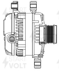Генератор для а/м Kia Sorento II (09-)/Hyundai Santa Fe II (09-) 2.0CRDi/2.2CRDi AT 150A (LG 0846)