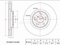 Диск тормозной (Перед) Honda Accord 08-13