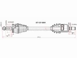 Привод в сборе передний KIA OPTIMA 16- 2.4 левый