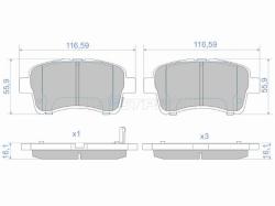 Колодки тормозные (Спереди) Suzuki Aerio 01-07 / Liana 01-07