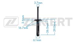 Клипса крепёжная BMW Chrysler Ford General Motors (миним. кол-во заказа 10 шт) be-1210