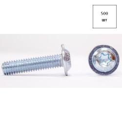 Винт 5х12 * 10.9 ISO 7380-2 п/кр. (исполнение 2) с фланцем, оц., полн. резьба, TORX 500шт FORTLUFT sts022413