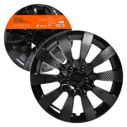 Колпаки колесные 13" "Торнадо", черный глянец, карбон, компл. 2 шт. (AWCC-13-09)