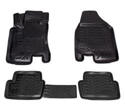 AIRLINE ACM-PS-89 Ковры для Nissan Qashqai (07-14), 4 шт., выс.борт, 3D с подпятником, ТЭП, черн.