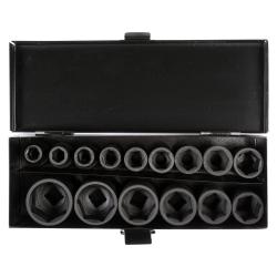 Набор головок ударных 1/2"DR L=38мм, 15пр. (10-32мм) металл.кейс (ATAS041)