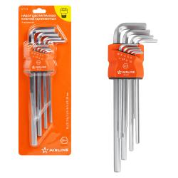 Набор ключей шестигранных удлинённых 9 пр. (1.5-10мм) пласт.подвес (AT-9-18)