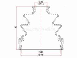 Пыльник шруса MITSUBISHI PAJERO SPORT KH# 08-/TOYOTA CAMRY GRACIA SXV20 96-01  (2 хомута. резина)
