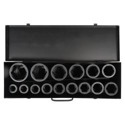 Набор головок ударных 1"DR L=60мм, 15 пр. (22-60мм) металл.кейс (ATAS067)