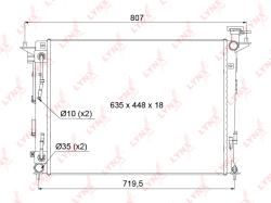 Радиатор охлаждения паяный AT HYUNDAI IX35 2.0 10> KIA SPORTAGE(SL) 2.0 10> rb-1063