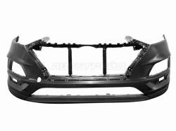Бампер передний Hyundai Tucson 18-21 (С отверстием под крюк/ в сборе с накладкой)
