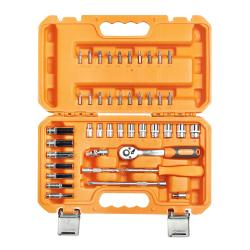Набор головок и принадлежностей  43пр. (головки 1/4") пласт.кейс (AT-43-01)