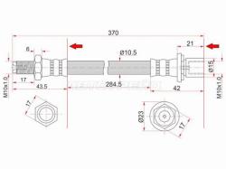 Шланг тормозной задний (Таиланд) TOYOTA HILUX/4RUNNER/LAND CRUISER PRADO 89-02 промежуточный