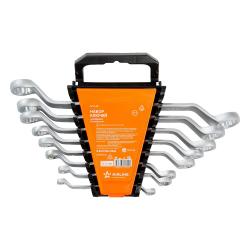 Набор ключей накидных с изгибом PRO 8пр. (6х7мм-20х22мм) холдер (AT-8-48)