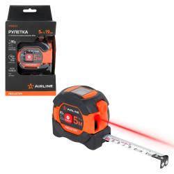 Рулетка 5мx19мм INDUSTRY c лазерным дальномером 40м, магнитный зацеп, двуст. шкала (ATBQ100)