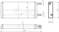 LUZAR LRh 0615 Радиатор отопителя для с/т Амкодор 332/342/352 (д/отопителя кабины ОК-332С4.01)