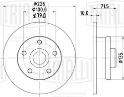 Диск торм. для а/м VW Golf III (91-) зад. d=226 (окраш.) (DF 190326)