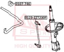 Тяга стабилизатора передняя TOYOTA TOYOTA CELICA ZZT230 1999-2006 TOYOTA COROLLA (UKP) ZZE121 2002-  0123-zzt230f