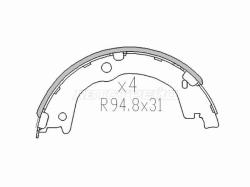 Колодки тормозные барабанные Hyundai Santa Fe 05-12 / Kia Sorento 02-13