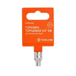 Головка торцевая 1/4" шестигранная 4мм, пласт.подвес (ATAP048)