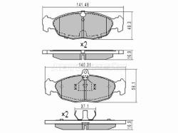 Колодки тормозные (Спереди) Chevrolet Lanos 05-09 / Daewoo Lanos 97-08 / Nexia 94-02