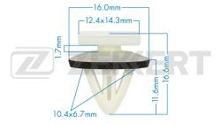 Клипса крепёжная Hyundai (миним. кол-во заказа 10 шт) be-3549