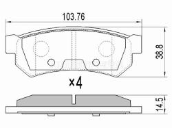 Колодки тормозные (Сзади) Chevrolet Lacetti 04-13 / Daewoo Nubira 02-05