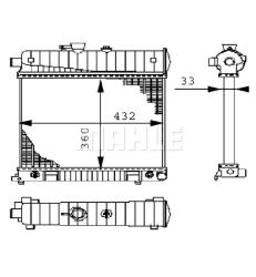 Радиатор охлаждающей жидкости MB C-/E-CL. (W202/W210) cr2207000s